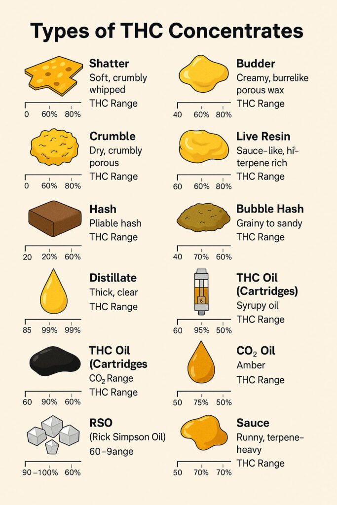 Types of THC Concentrates infographic